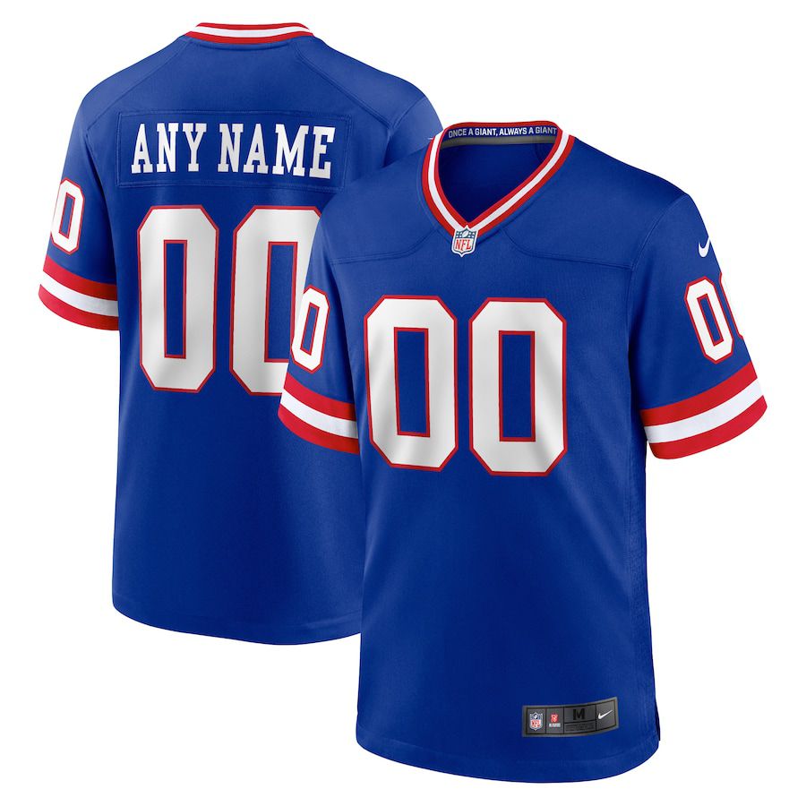 Men New York Giants Nike Royal Classic Custom Game NFL Jersey